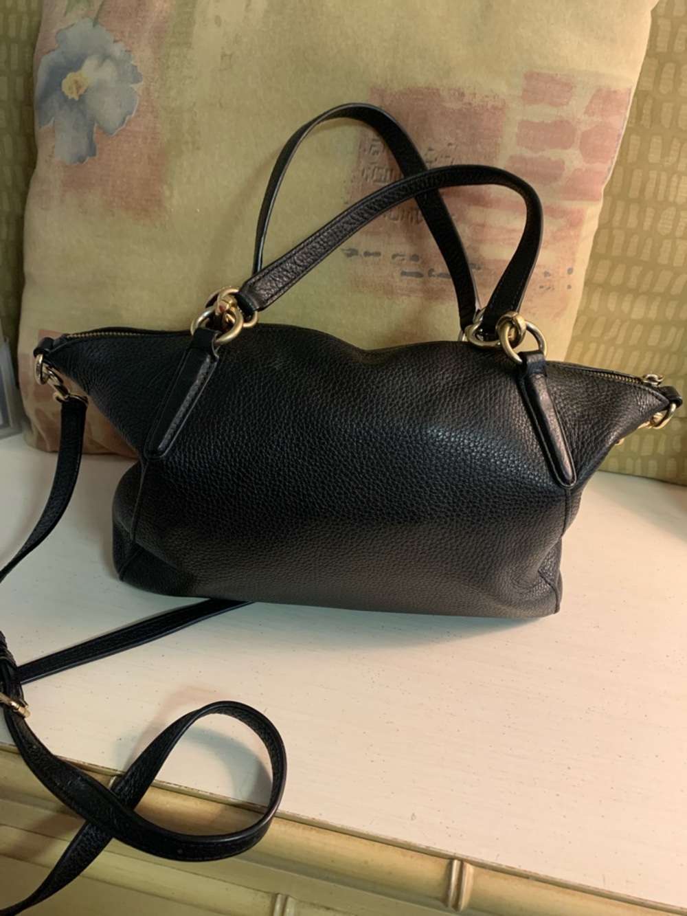 Coach Kelsey Satchel Crossbody Pebbled Leather Shoulder Bag with Gold Hardware - Picture 4 of 11